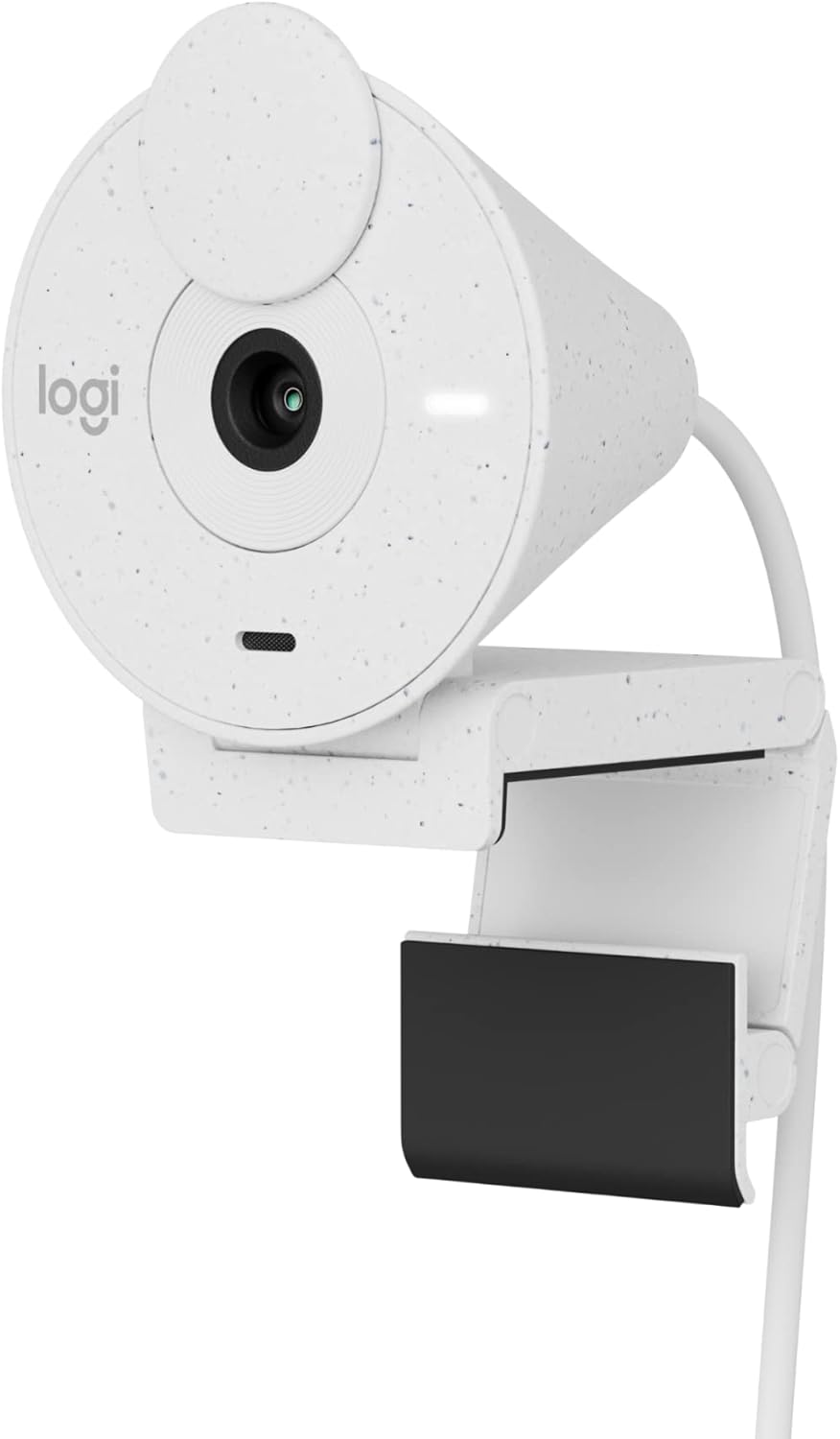 Logitech Brio 300 Full HD Webcam with Privacy Shutter, Noise Reduction Microphone, USB-C, Certified for Zoom, Microsoft Teams, Google Meet, Auto Light Correction - Rose